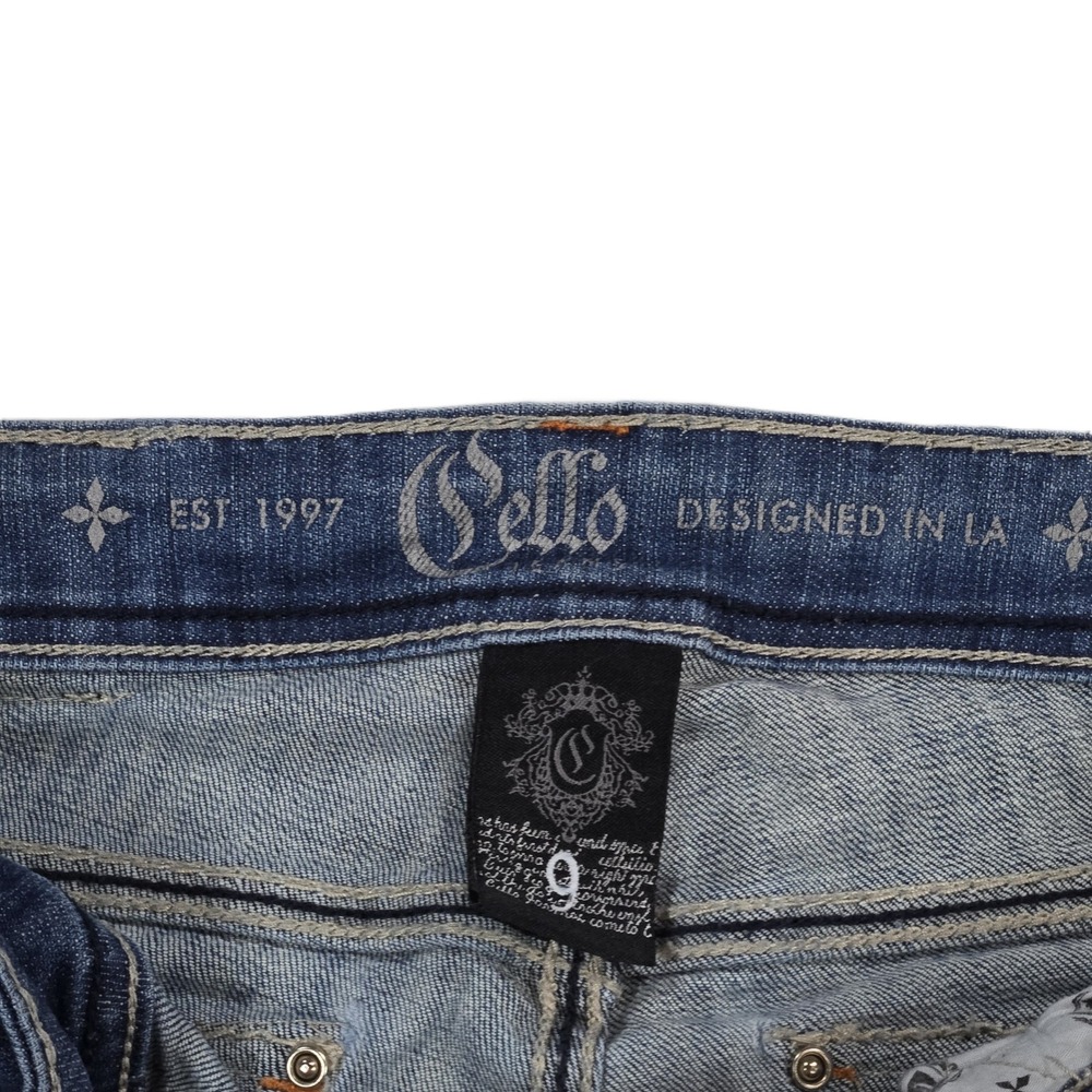 Cello Women Preppy Embroidered Bootcut Jeans Size 9 Mid Wash Y2K - Picture 13 of 15